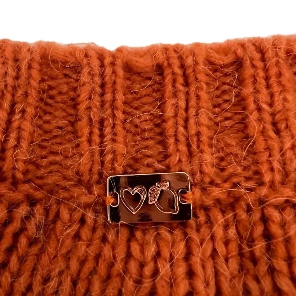For Love & Lemons Charlie Sweater Orange Striped Oversize Crew Neck Pullover S - Picture 6 of 9